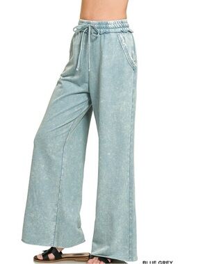 WASHED FRENCH TERRY SWEATPANTS Blue-Grey. **NEW**. 29” Inseam